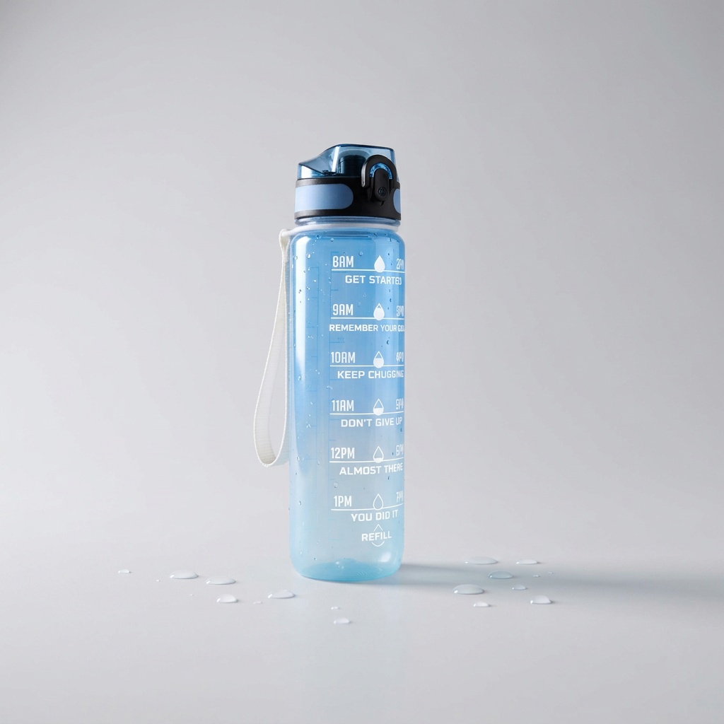 Botella deportiva 750 ml Daily Water con marcas horarias